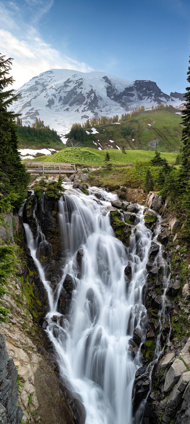 高山瀑布流水风景图片高清手机壁纸